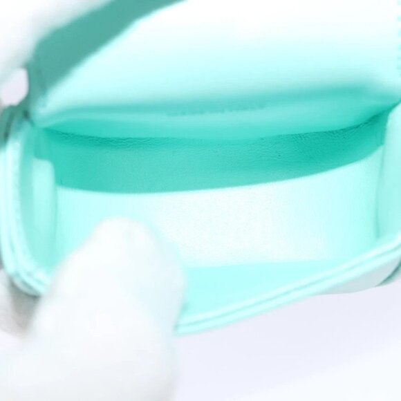 CELINE Triomphe Mini Claude Shoulder Bag Leather Light Blue Auth 114195AV - Picture 13 of 16